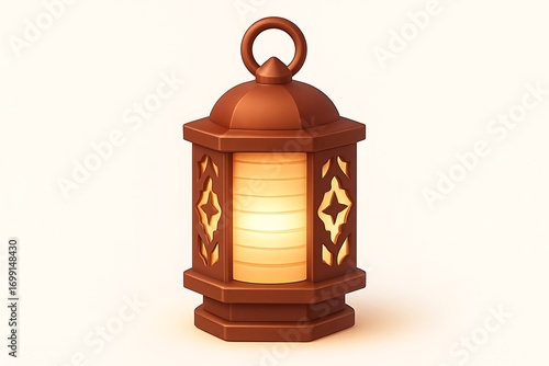 Wallpaper Mural Traditional wooden lantern with glowing light and decorative carved panels Torontodigital.ca