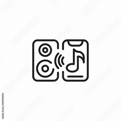 mobile speaker streaming icon sign vector