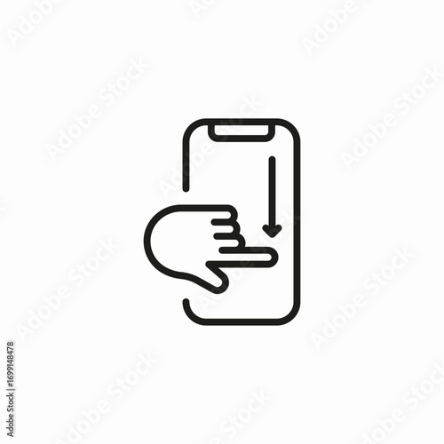 mobile swipe gesture icon sign vector