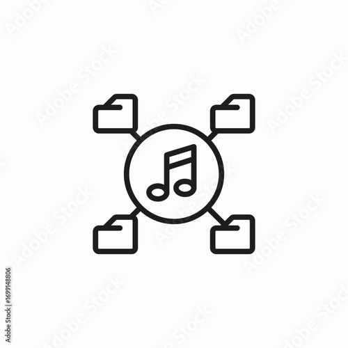 music file sharing icon sign vector