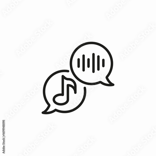 music lyrics chat icon sign vector