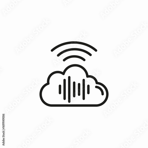 music storage cloud icon sign vector