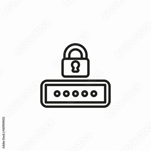 password lock security icon sign vector