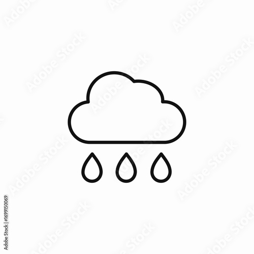 rain cloud drops icon sign vector