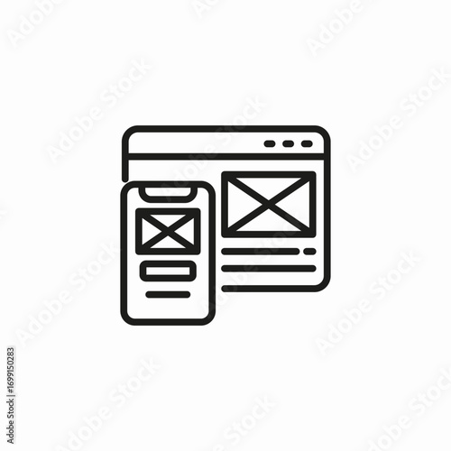 responsive design development icon sign vector