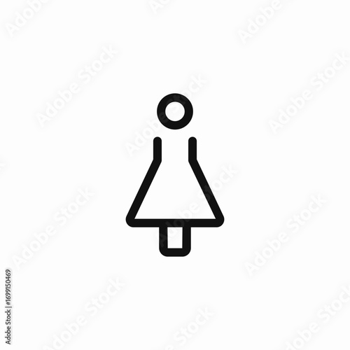 simple female figure icon sign vector