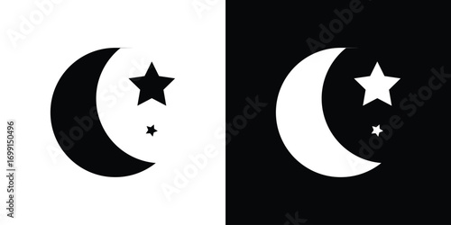 Moon icon symbol infographics website design, logo, app, UI