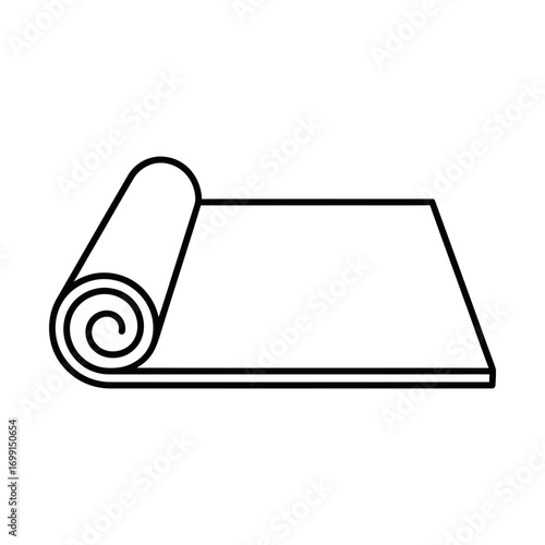yoga mat line icon representing fitness and exercise routine