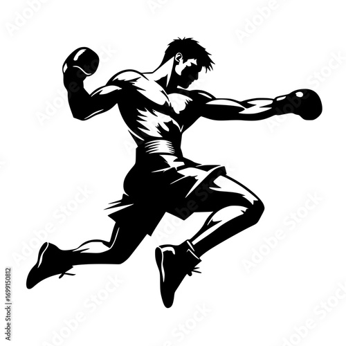 Deadly boxing silhouette