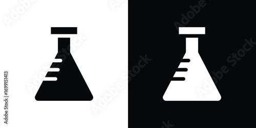 Lab flask icon symbol infographics website design, logo, app, UI
