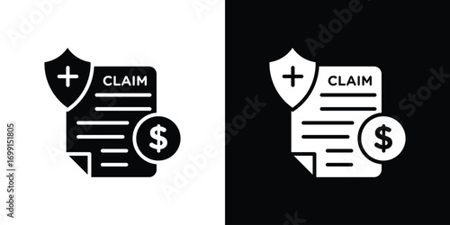 Insurance Claim icon symbol infographics website design, logo, app, UI