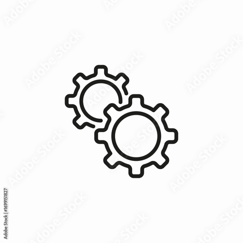 two gears working icon sign vector