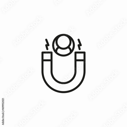 user attraction magnet icon sign vector
