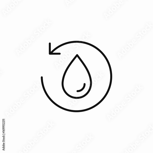 water drop recycle icon sign vector