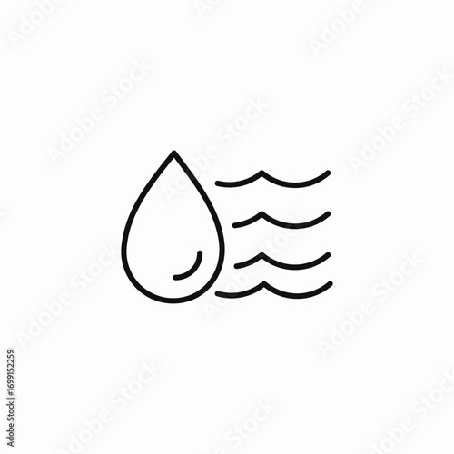 water drop waves icon sign vector