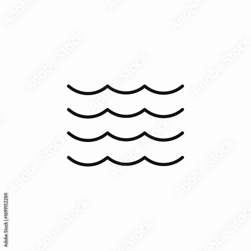 wavy water lines icon sign vector