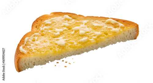 Buttered Toast Slice isolated on white background