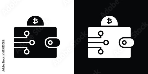Cryptocurrency wallet icon symbol infographics website design, logo, app, UI