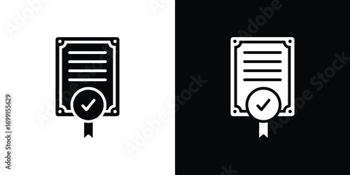 Certificate icon symbol infographics website design, logo, app, UI