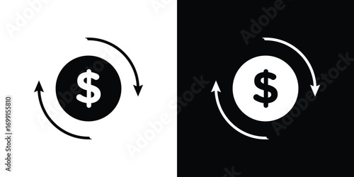 Cash flow icon symbol infographics website design, logo, app, UI