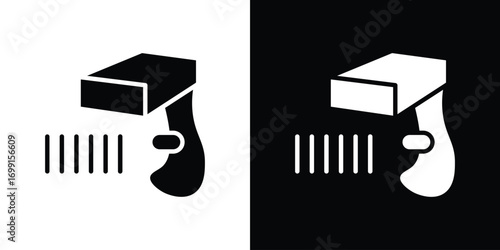Barcode scanner icon symbol infographics website design, logo, app, UI