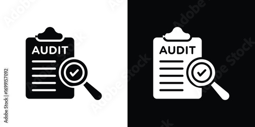 Audit icon symbol infographics website design, logo, app, UI