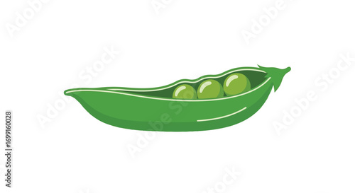 Illustration of vibrant green peas in a pod presenting the goodness of fresh produce in a minimal style design