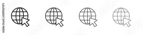 Website icon line design. thin line vector icon set.