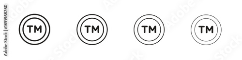 Trademark icon line design. thin line vector icon set.