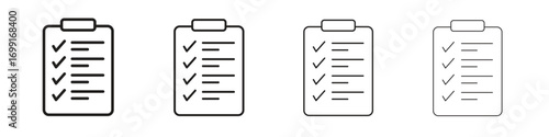 Todo list icon line design. thin line vector icon set.