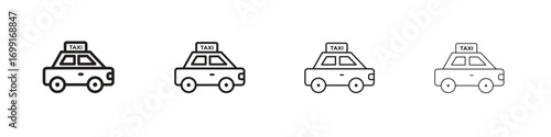 Taxi icon line design. thin line vector icon set.