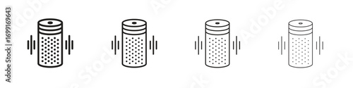 Smart speaker icon line design. thin line vector icon set.
