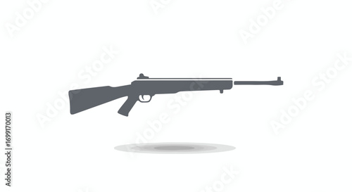 Minimalist rifle silhouette illustration for design elements and graphic representations in multiple contexts