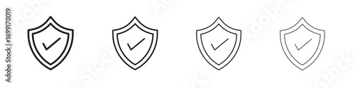 Security icon line design. thin line vector icon set.