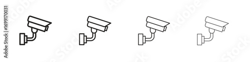 Security camera icon line design. thin line vector icon set.