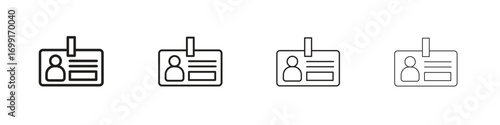 Security badge icon line design. thin line vector icon set.