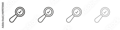 Search icon line design. thin line vector icon set.