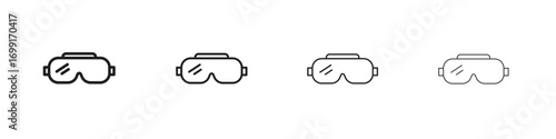 Safety goggles icon line design. thin line vector icon set.