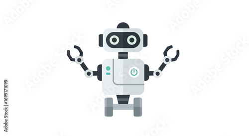Friendly Automated Robot Illustration for Technological Concepts and Innovation Ideas