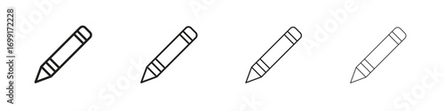 Pencil icon line design. thin line vector icon set.