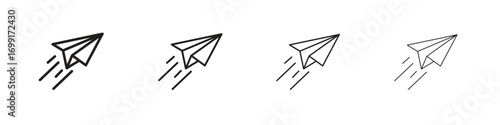 Paper plane icon line design. thin line vector icon set.