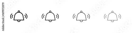 Notification bell icon line design. thin line vector icon set.