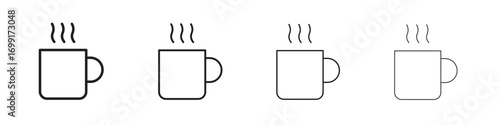 Mug icon line design. thin line vector icon set.