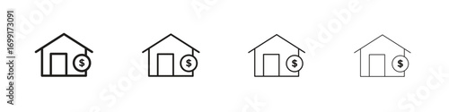 Mortgage icon line design. thin line vector icon set.
