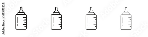 Milk bottle icon line design. thin line vector icon set.