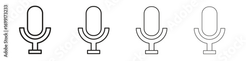 Microphone icon line design. thin line vector icon set.