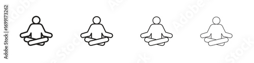 Meditation icon line design. thin line vector icon set.
