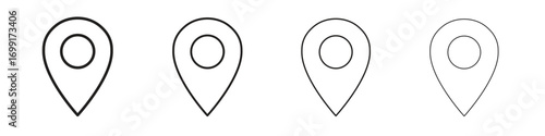 Map marker icon line design. thin line vector icon set.