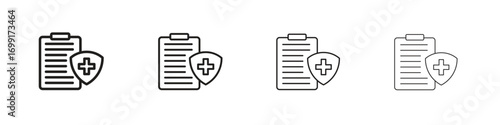 Medical insurance icon line design. thin line vector icon set.