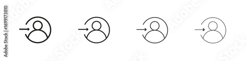 Login icon line design. thin line vector icon set.